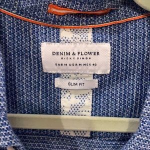 Men’s Denim and Flower Shirt